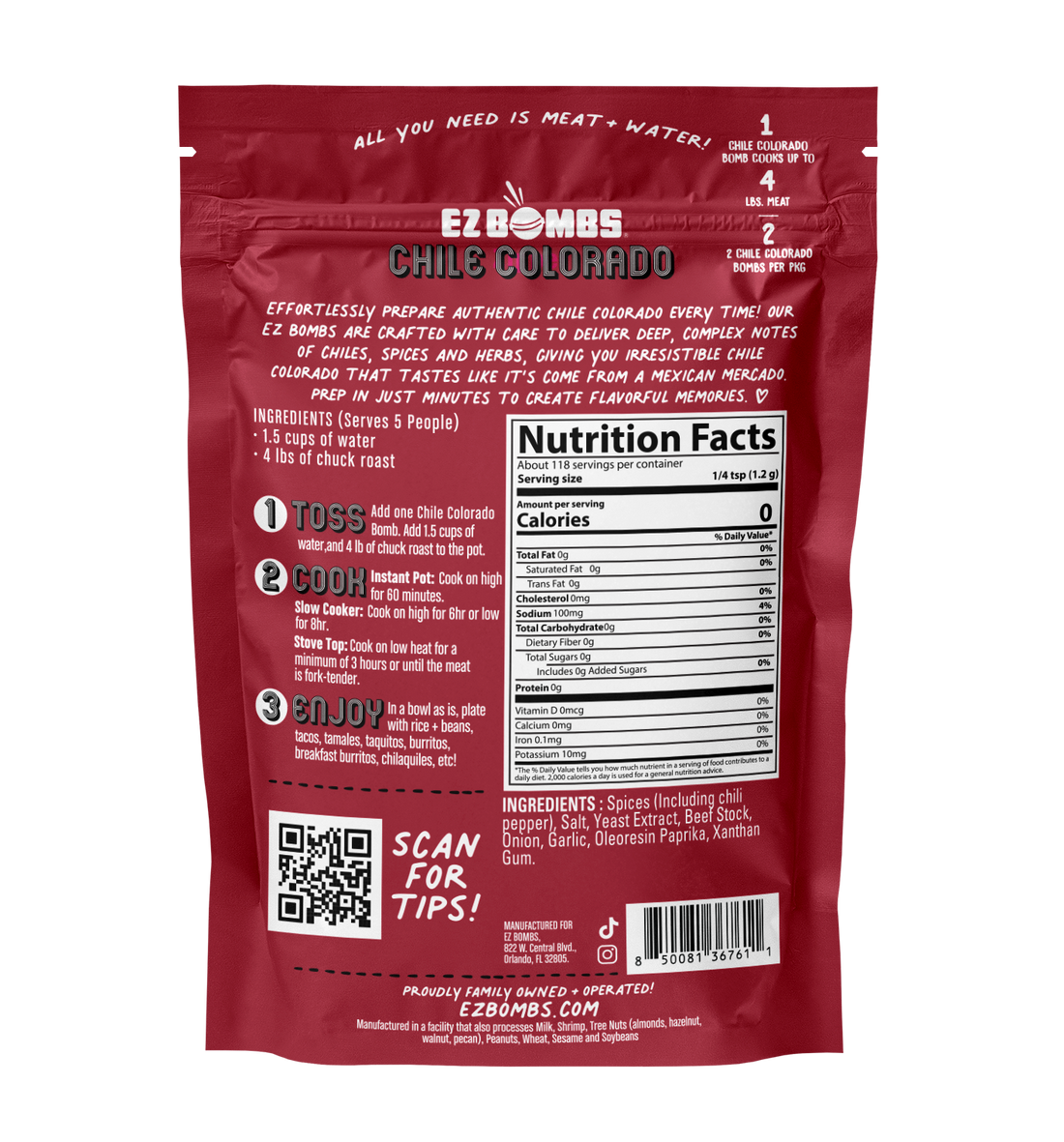 Chile Colorado Bomb – What Is Chile Colorado? Authentic Chile Colorado Recipe Made Easy with EZ Bombs – Easy Chile Colorado Recipe