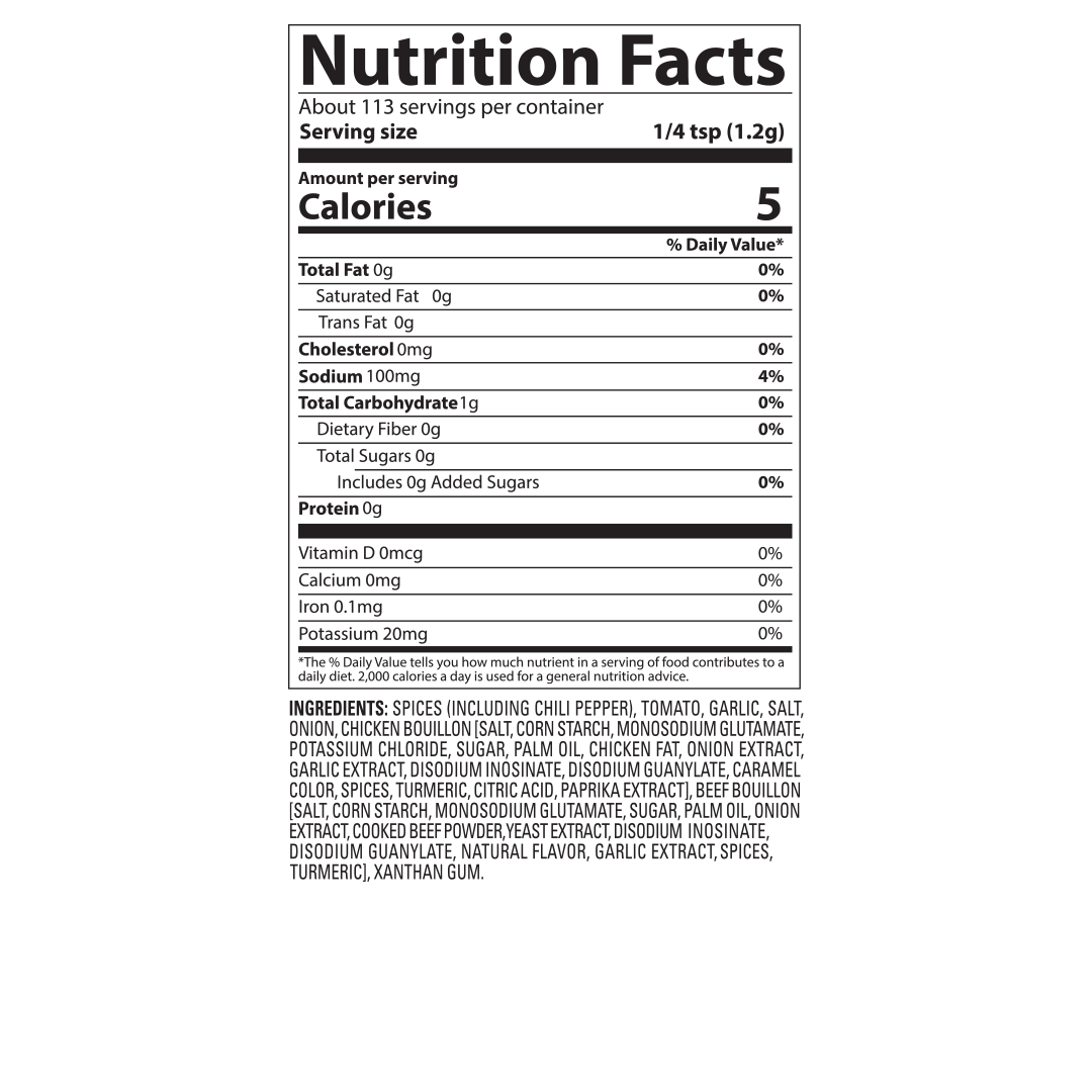 Birriabombs Nutrition Facts