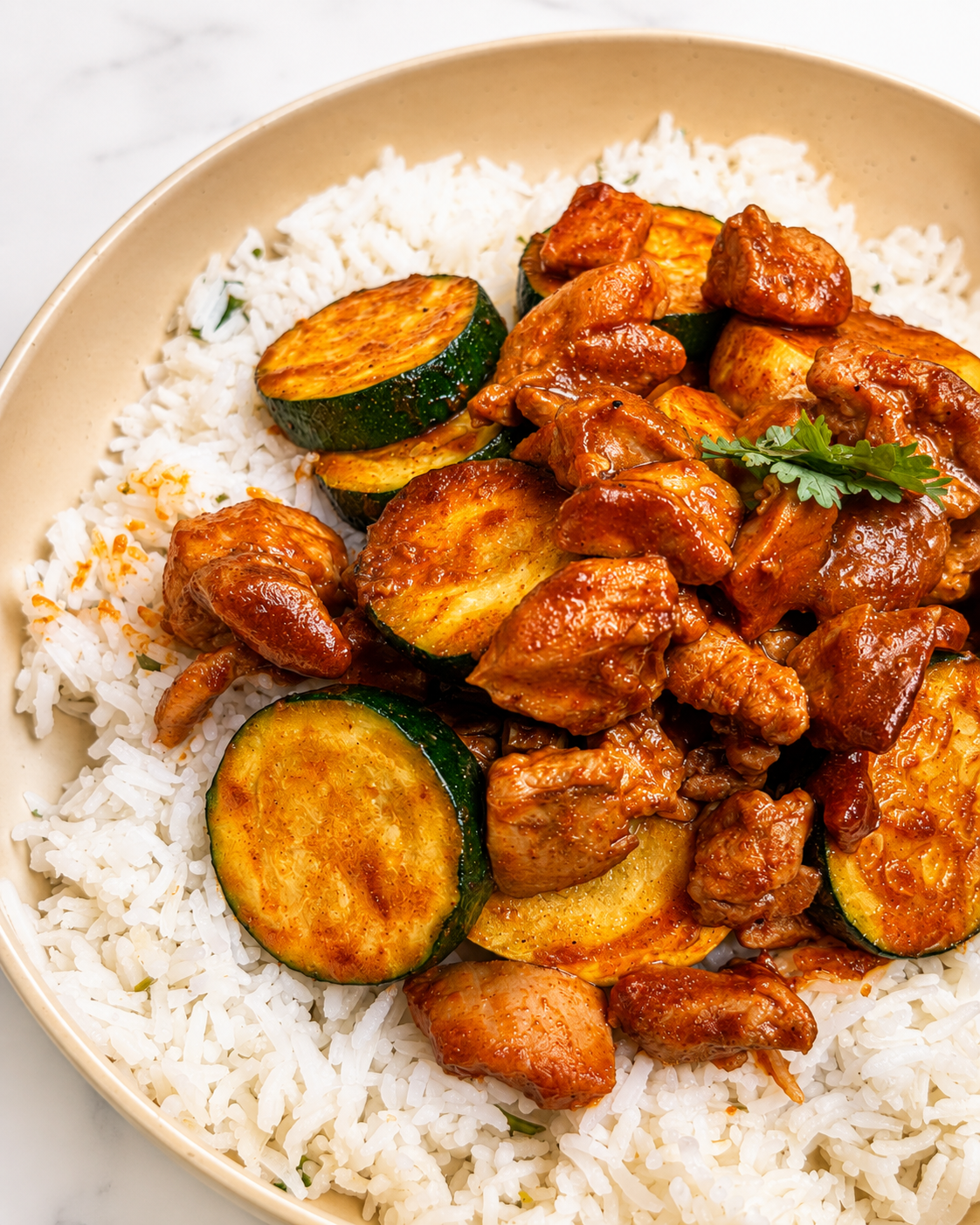 Chicken Chipotle Zucchini, Squash, Chicken and Rice Bowl