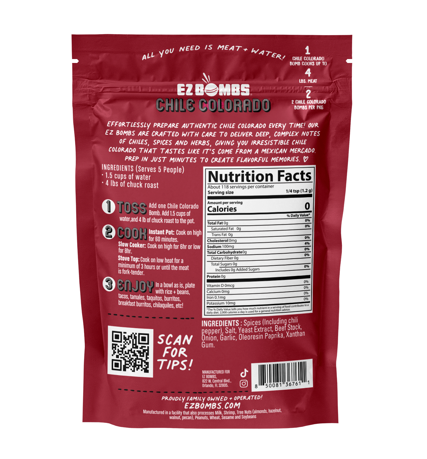 Chile Colorado Bomb – What Is Chile Colorado? Authentic Chile Colorado Recipe Made Easy with EZ Bombs – Easy Chile Colorado Recipe