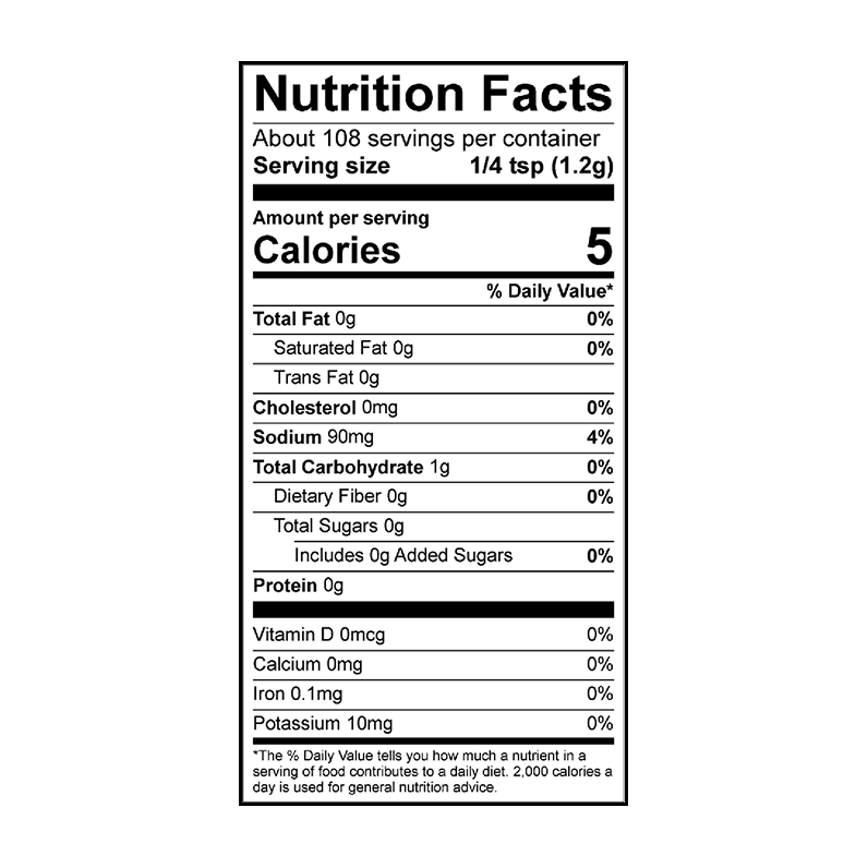 TingaBomb - Nutrition Facts