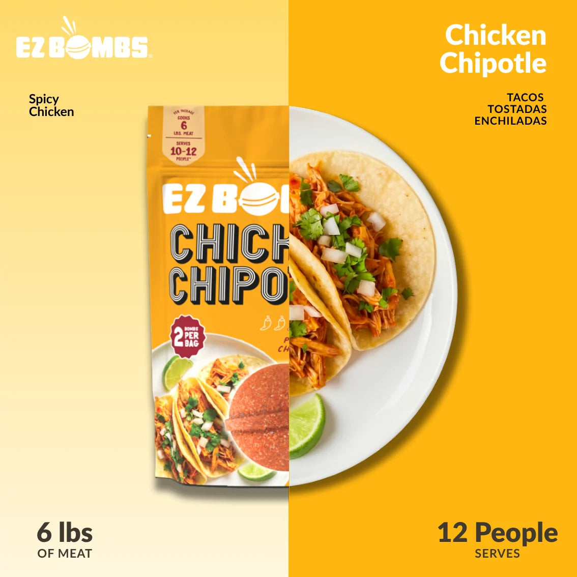 The Chicken Chipotle pack beside the chicken chipotle dish it makes