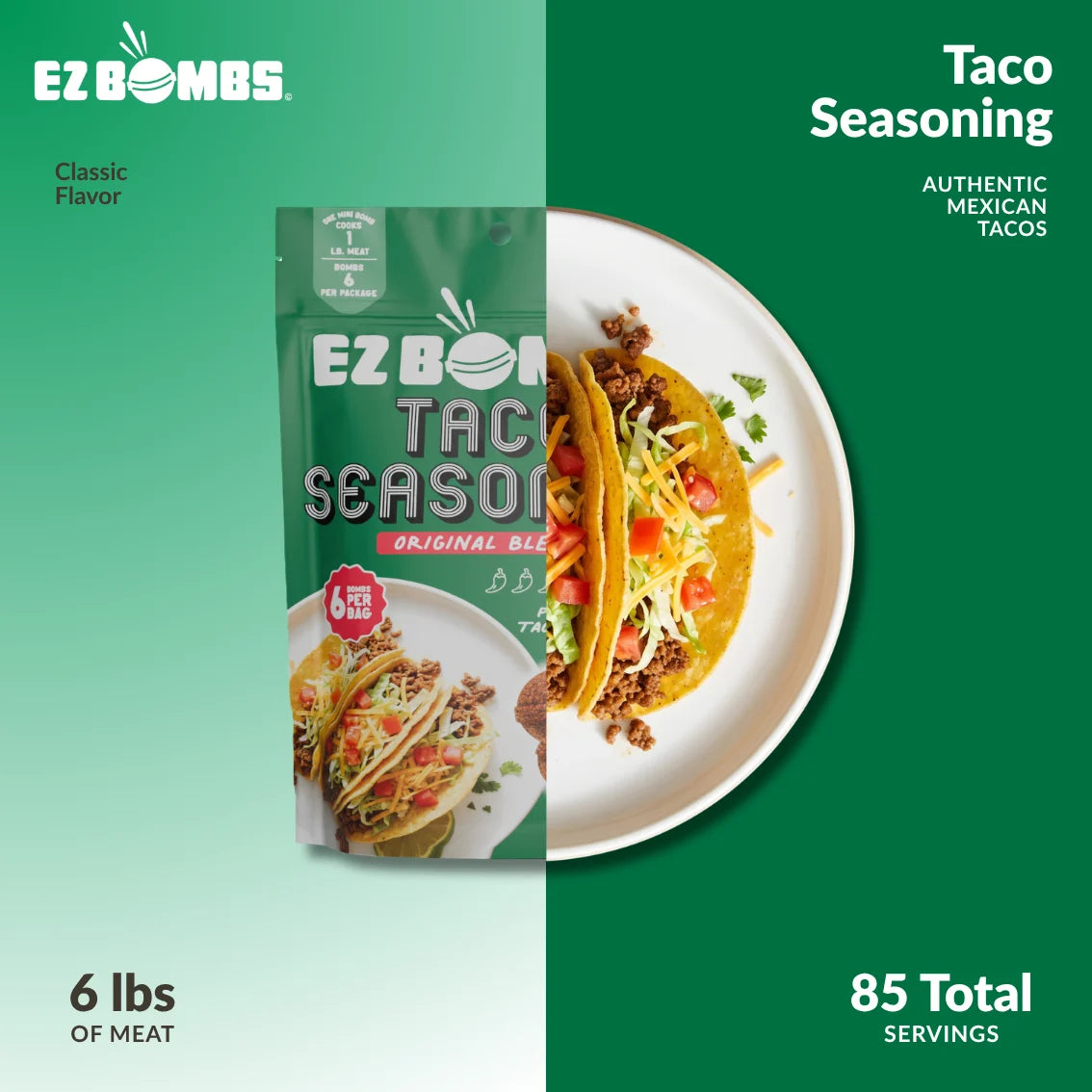 The Taco Seasoning pack beside the taco seasoning dish it makes
